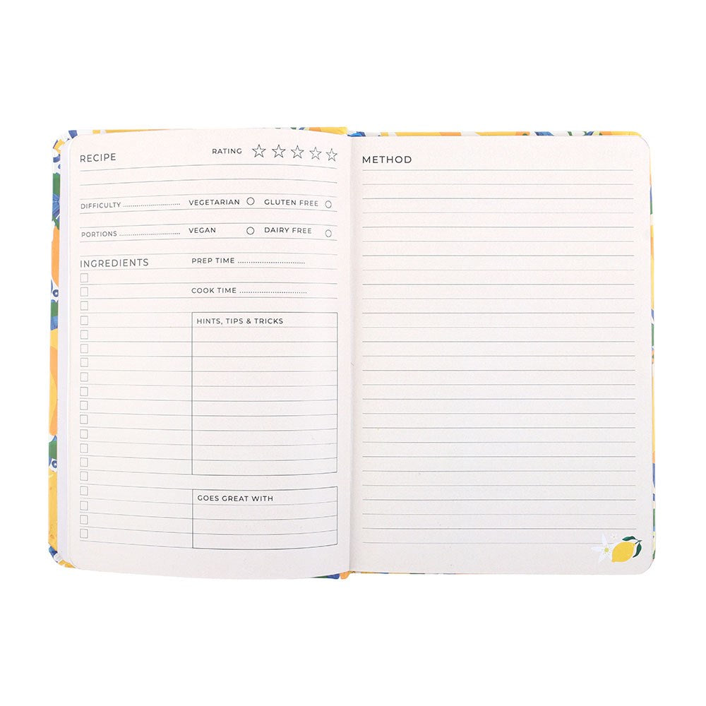 Lemon print Recipe journal