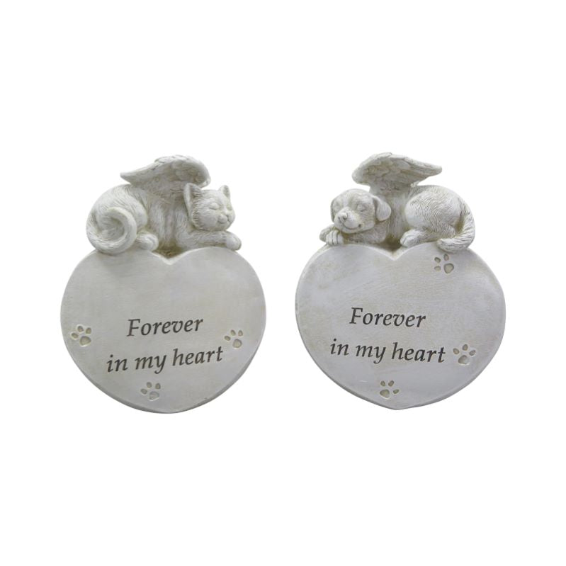 Memorial Cat & Dog On Heart