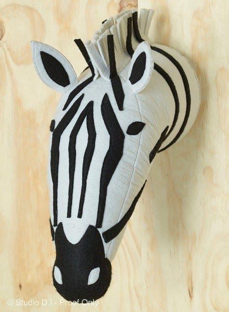 Zebra Trophy Head Wall Decor