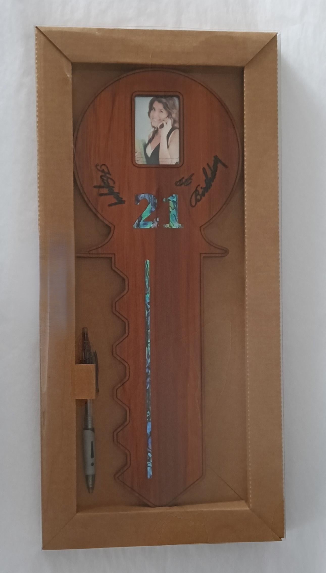21st Key with Square Photo Frame
