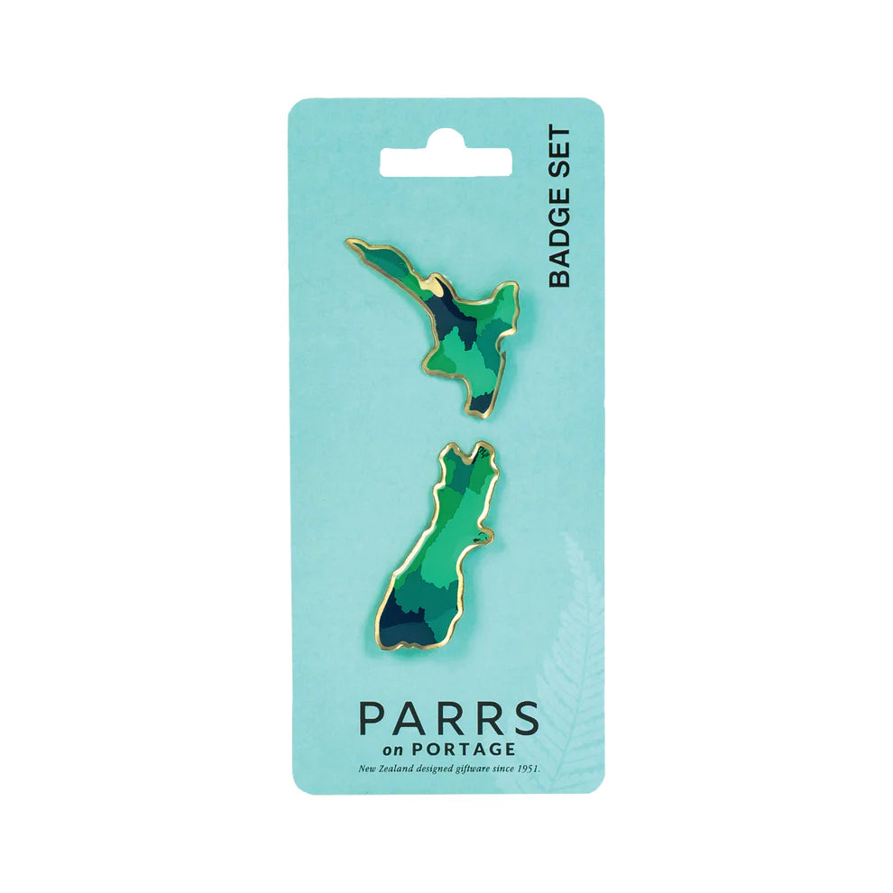 Badges New Zealand Map Set of 2