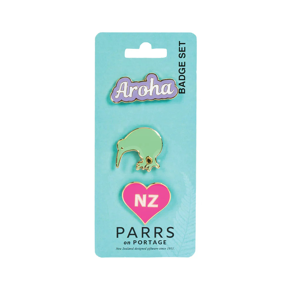 Badges Aroha & Kiwi Set of 3