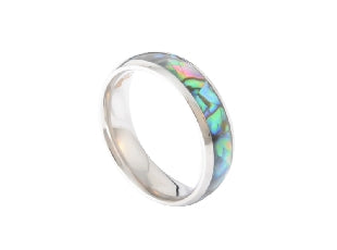 Paua Stainless Steel Ring 6mm