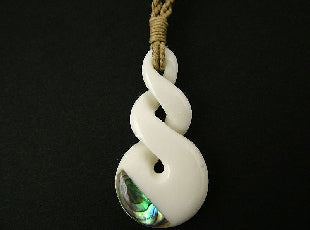 Twist Bone & Paua Pendant