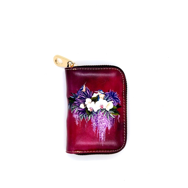 Card Holder: Kingfisher Birds & Flowers