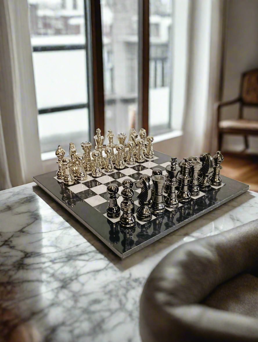 Black & White Marble Chess Set