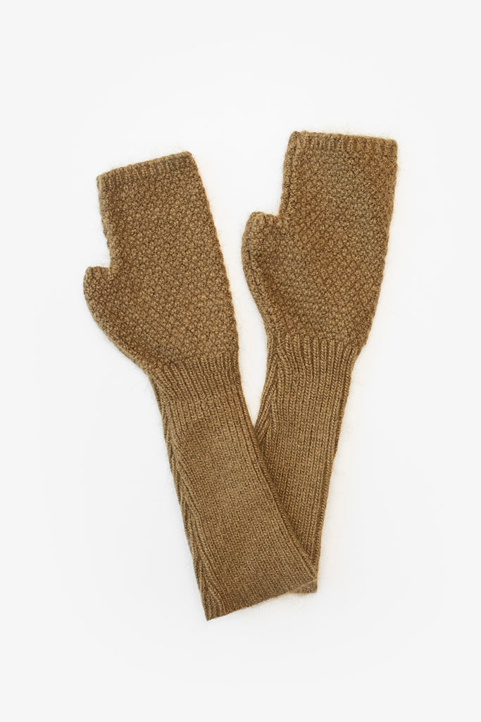 Mabel Long Fingerless Gloves - Olive