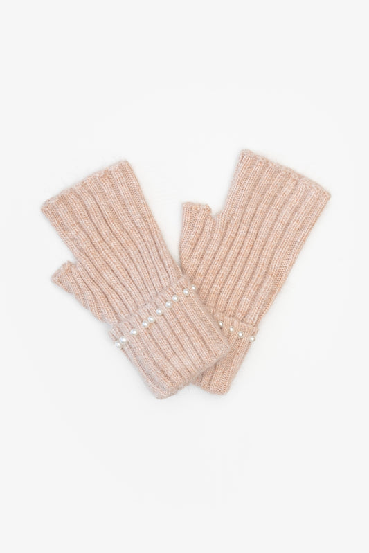 Pearl Fingerless Gloves - Blush