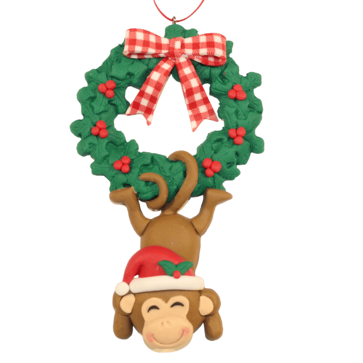 Monkey Swinging From Wreath