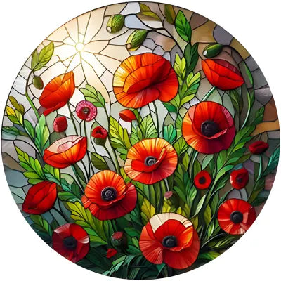 Poppy Stained Glass Hanger