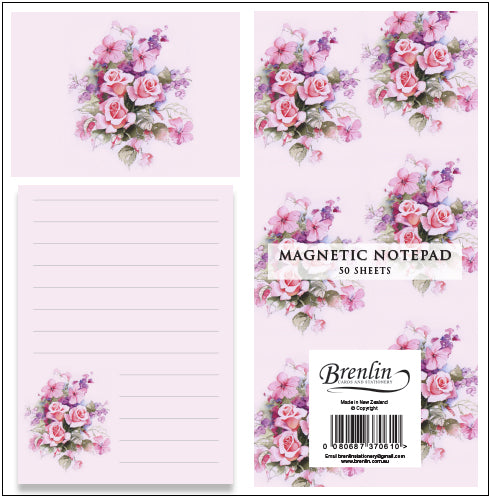 Pink Roses Magnetic Note Pads