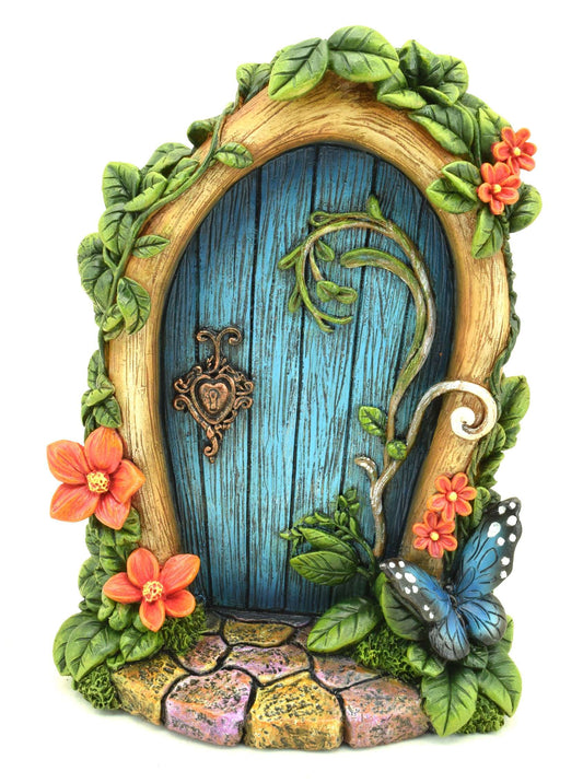 Blue Fairy Door with Butterfly