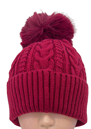 Red Beanie With Pompom