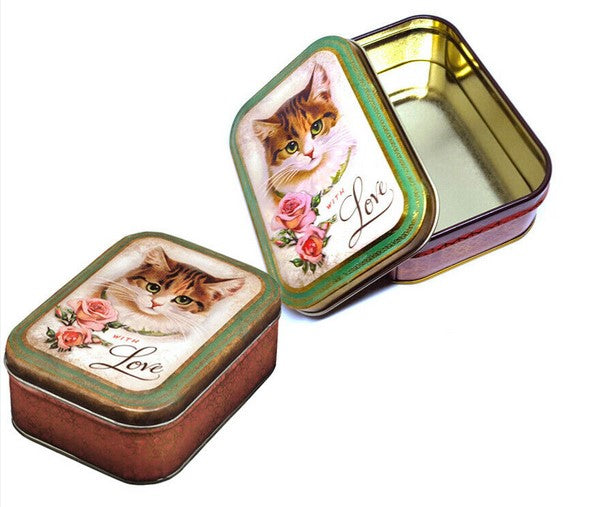 With Love Cat Small Rectangle Tin