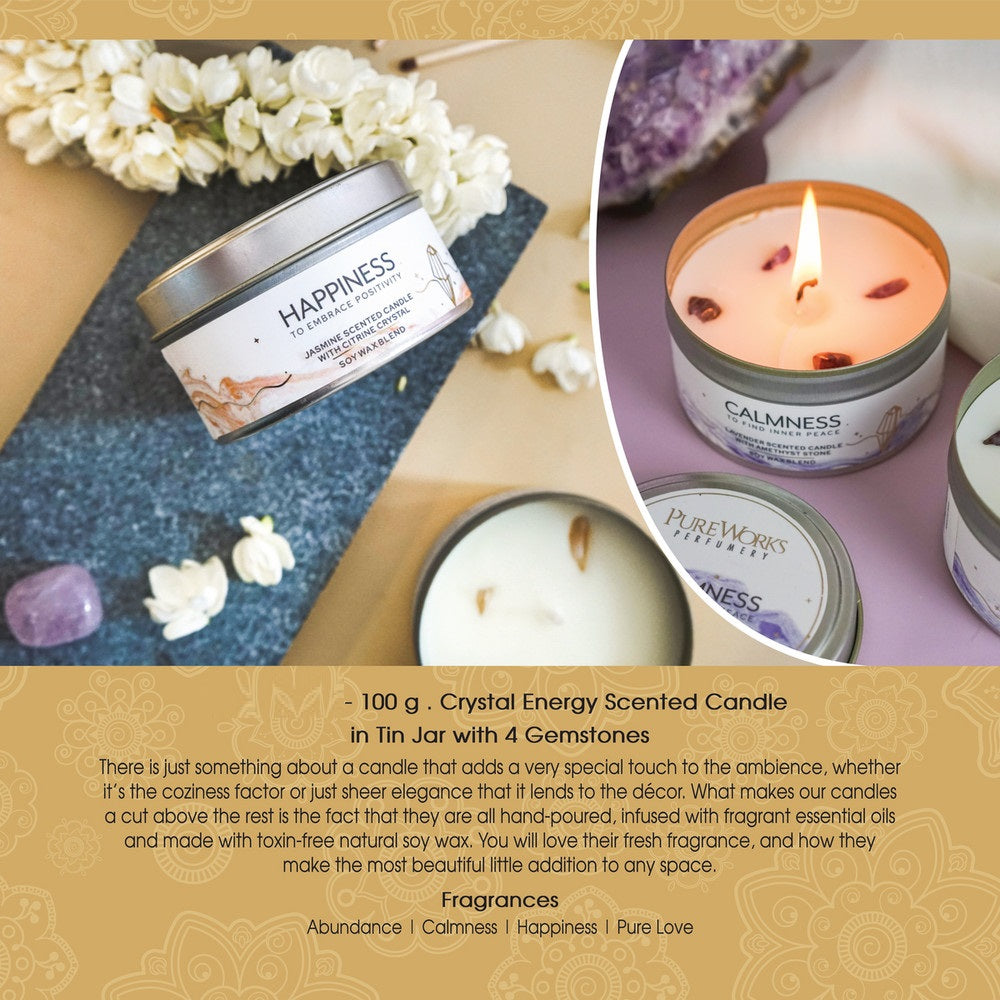 Calmness Lavender with Amethyst Crystal Energy Candle 80gm