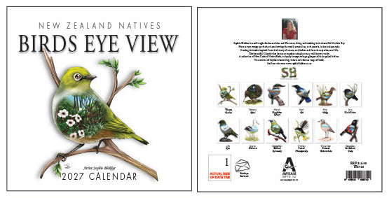 Sophie Blokker Calendar - New Zealand Natives Birds Eye View 2027