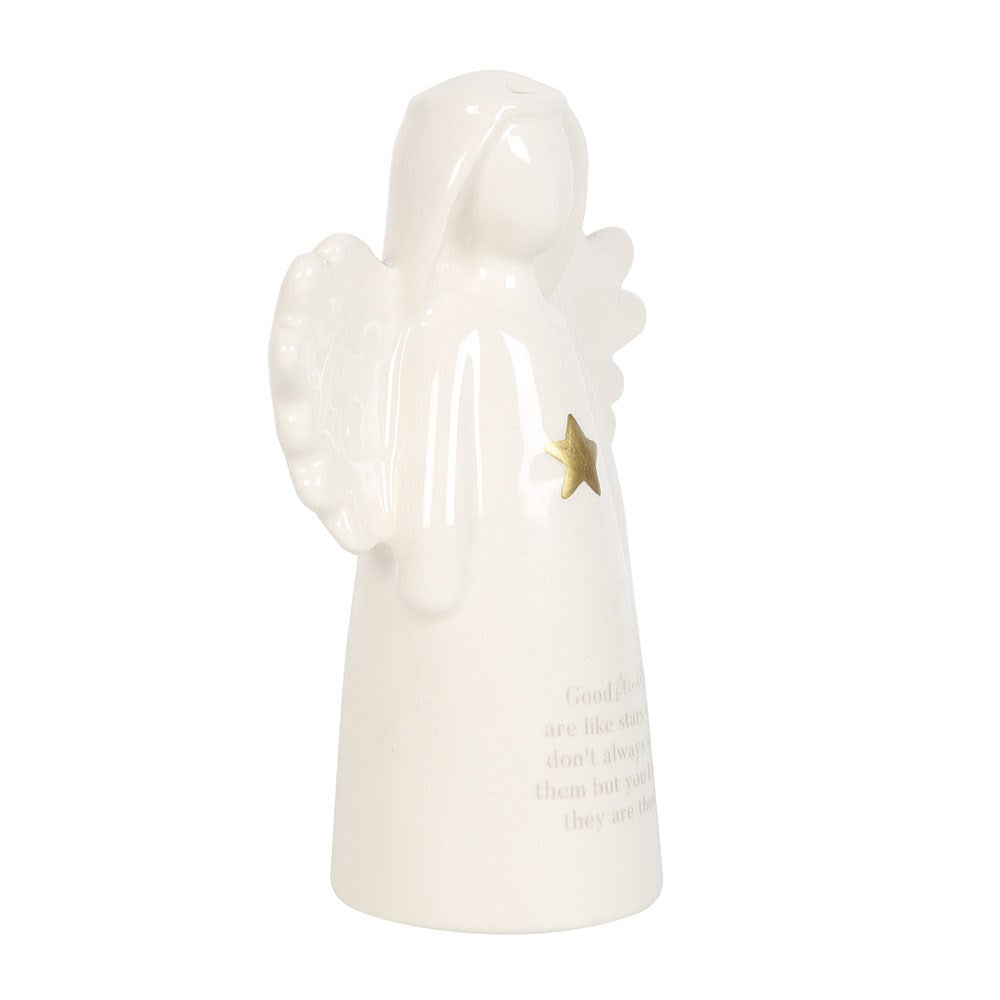 Good Friends Sentiment Ceramic Angel Ornament