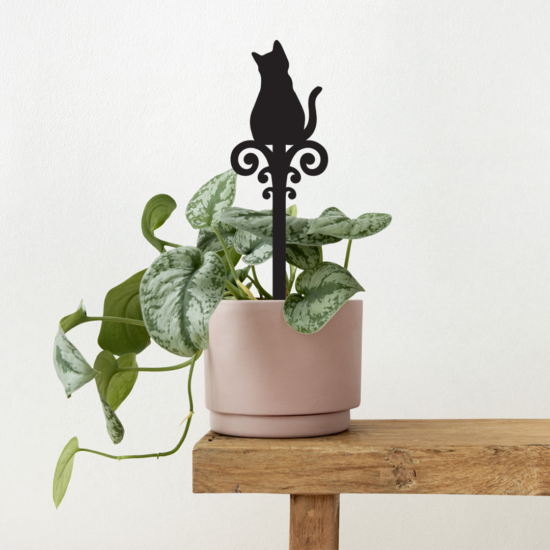 Acrylic Pot Plant Stake - Cat