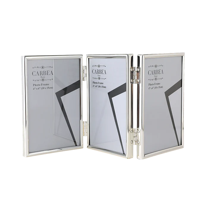 Silver Picture Frame Triple 4"x 6