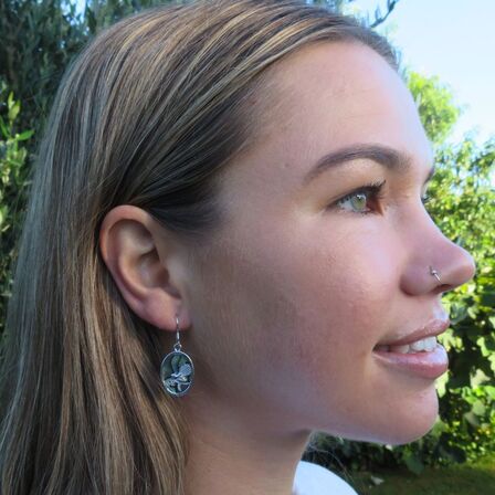 Fantail Sterling Silver with NZ Paua Earrings