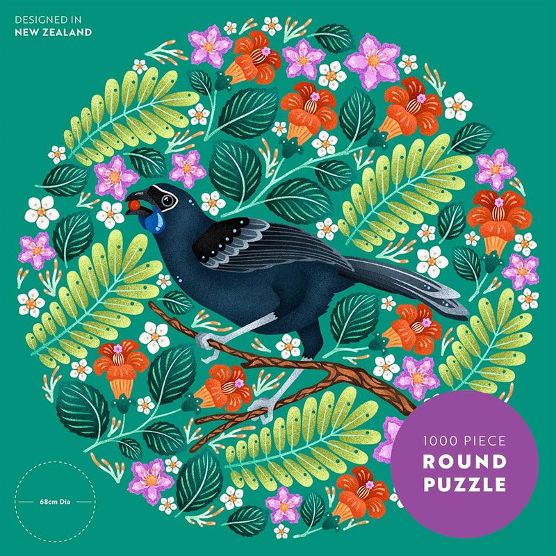Catherine Marion - North Island Kokako 1000 Piece - Round Puzzle