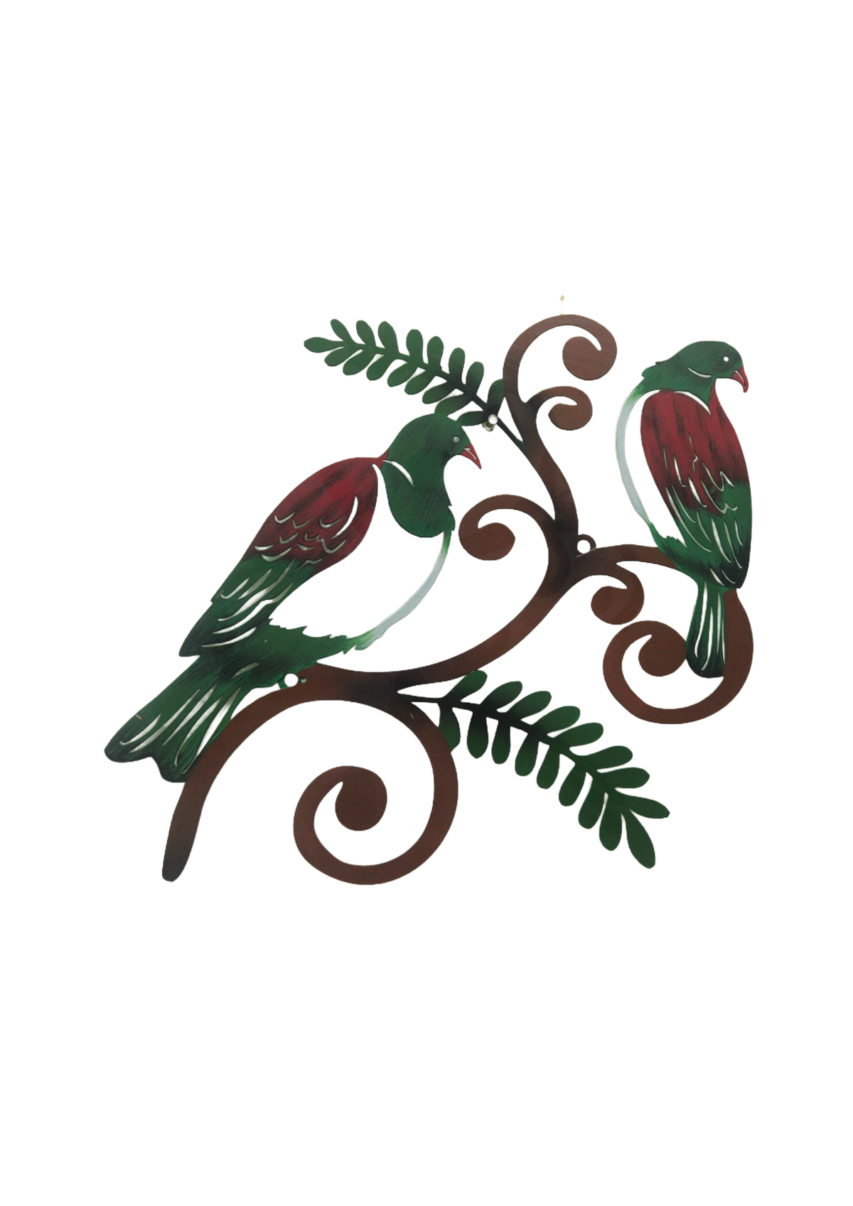 Double Wood Pigeon - Metal Wall Hanging