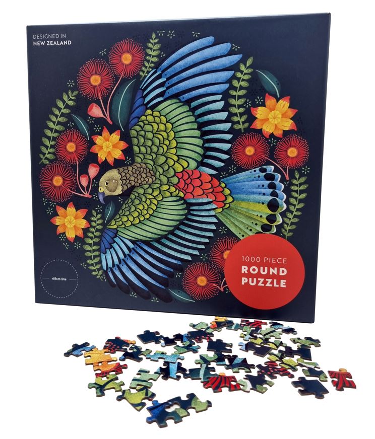 Catherine Marion - Cheeky Kea 1000 Piece - Round Puzzle