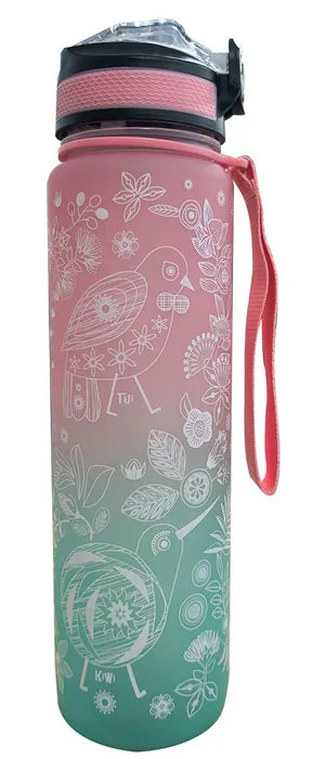 Retro Birds Ombre Water Bottle