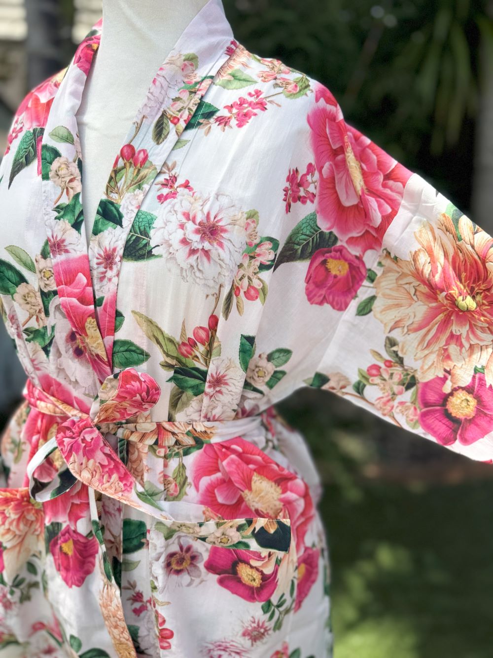 Fleur Kimono Robe - White