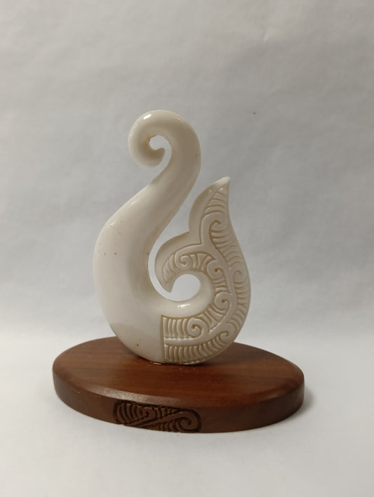 Bone Hook On Wood Base