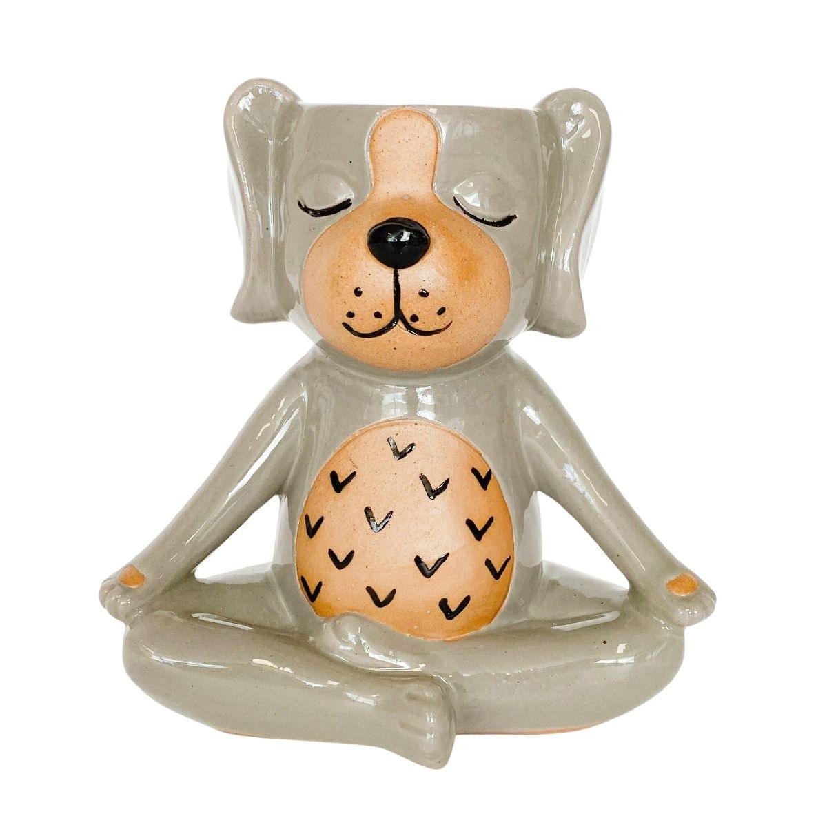 Quirky Puppy Vase Grey Sand
