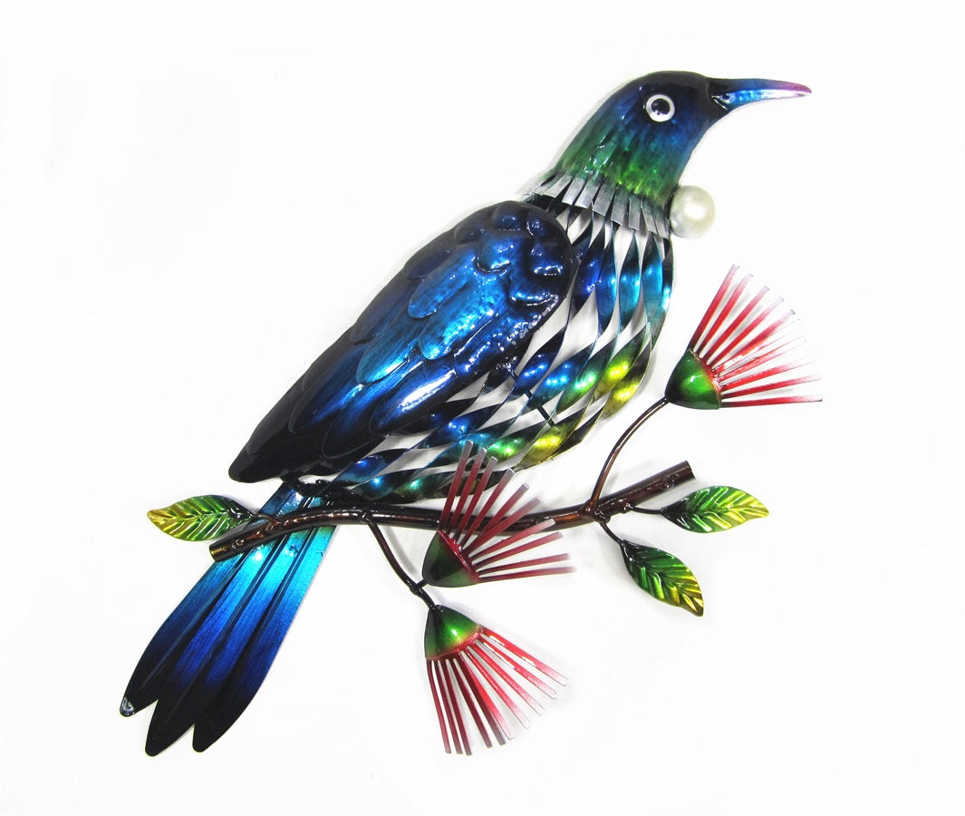 Tui On a Pohutukawa Branch Looking Right