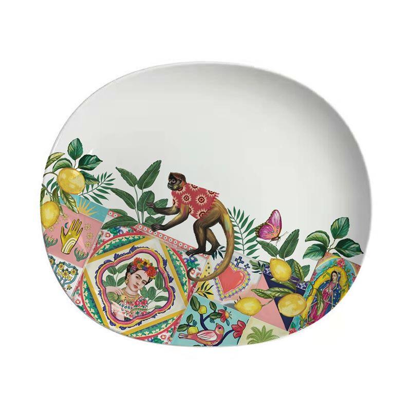 Mexican Folklore Tiles - Oval Serving Dish