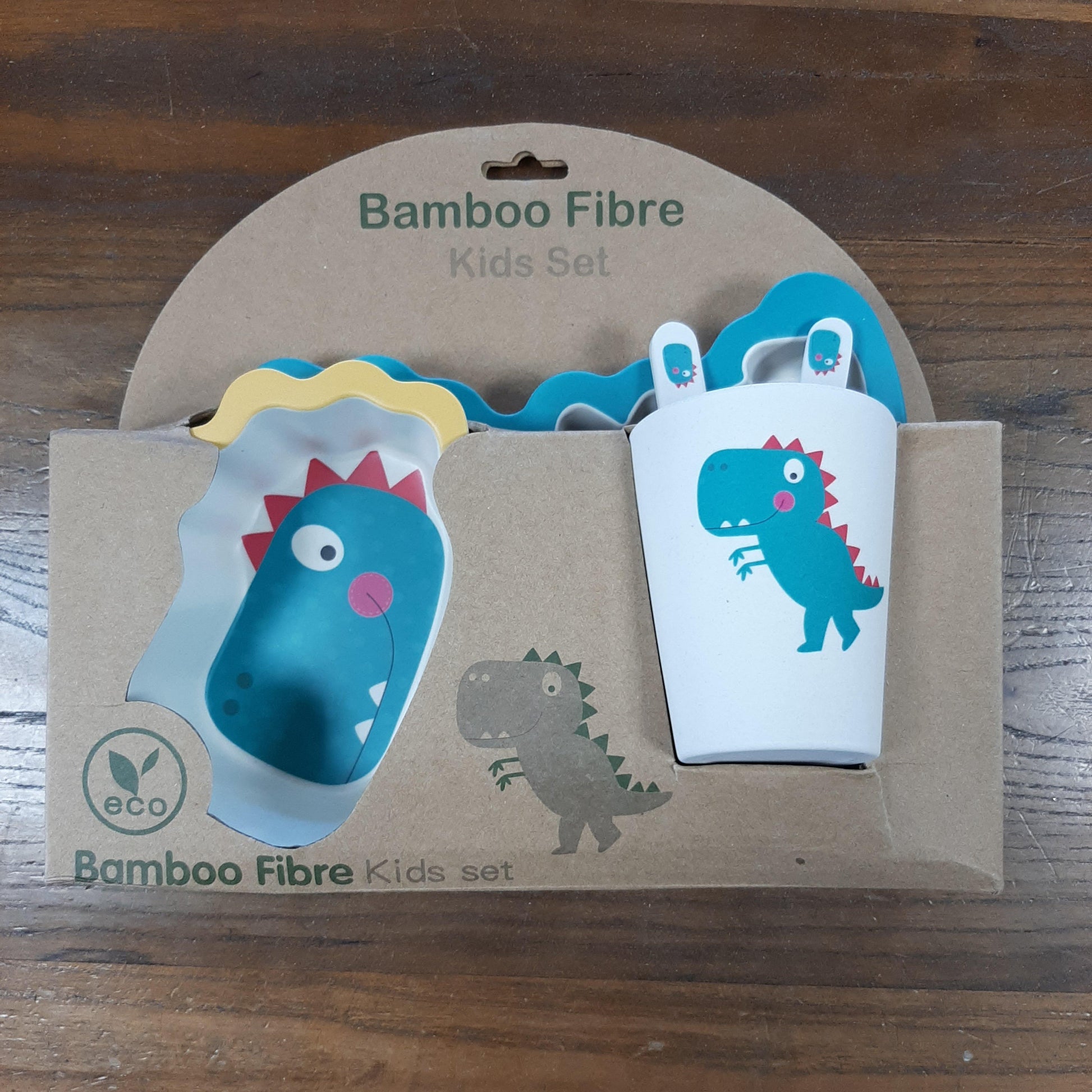 Bamboo Kids Plate Set Green Dinosaur - Tigerlily Gift Store