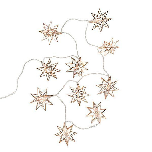 Garland Oct Star 3D L/Cut Led Copper 160cm
