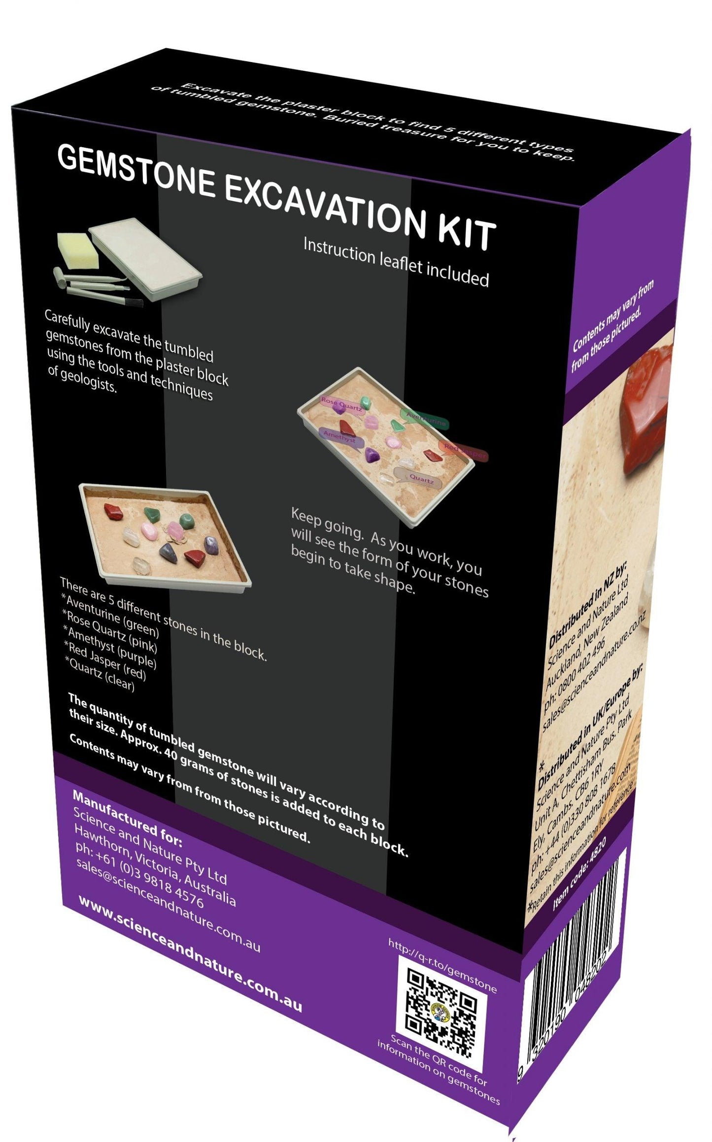 Gemstone Excavation kit. Dig out 5 types of gems