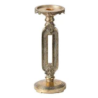 Large Antique Gold Candle Holder