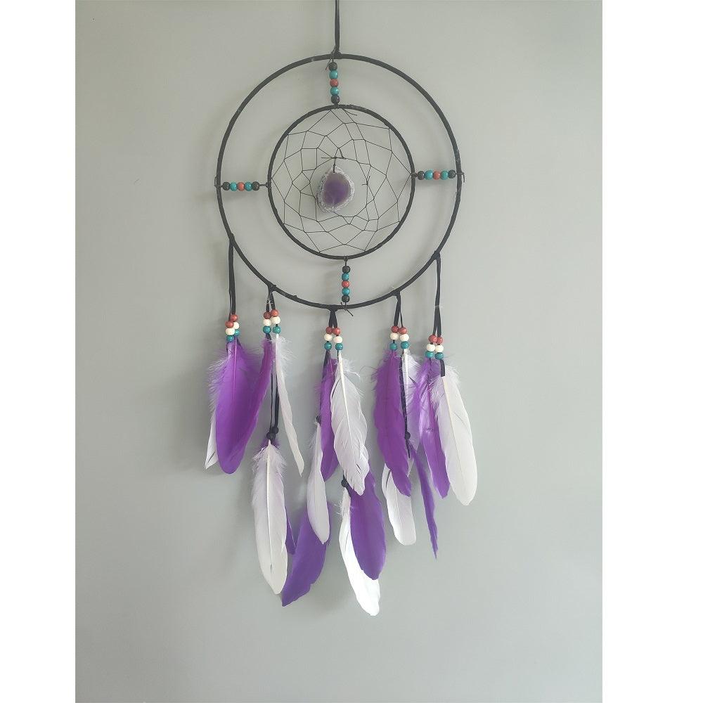 Amethyst with Double Hoop Dreamcatcher