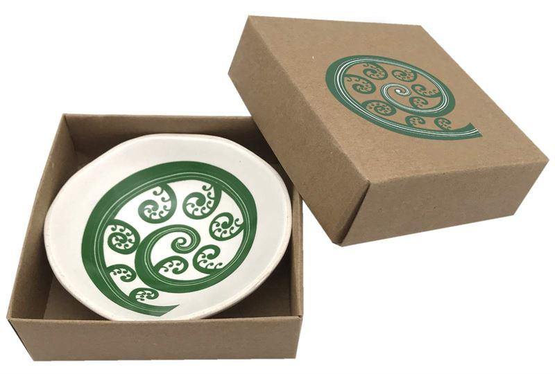 Green Fern Frond On White Dish - Tigerlily Gift Store