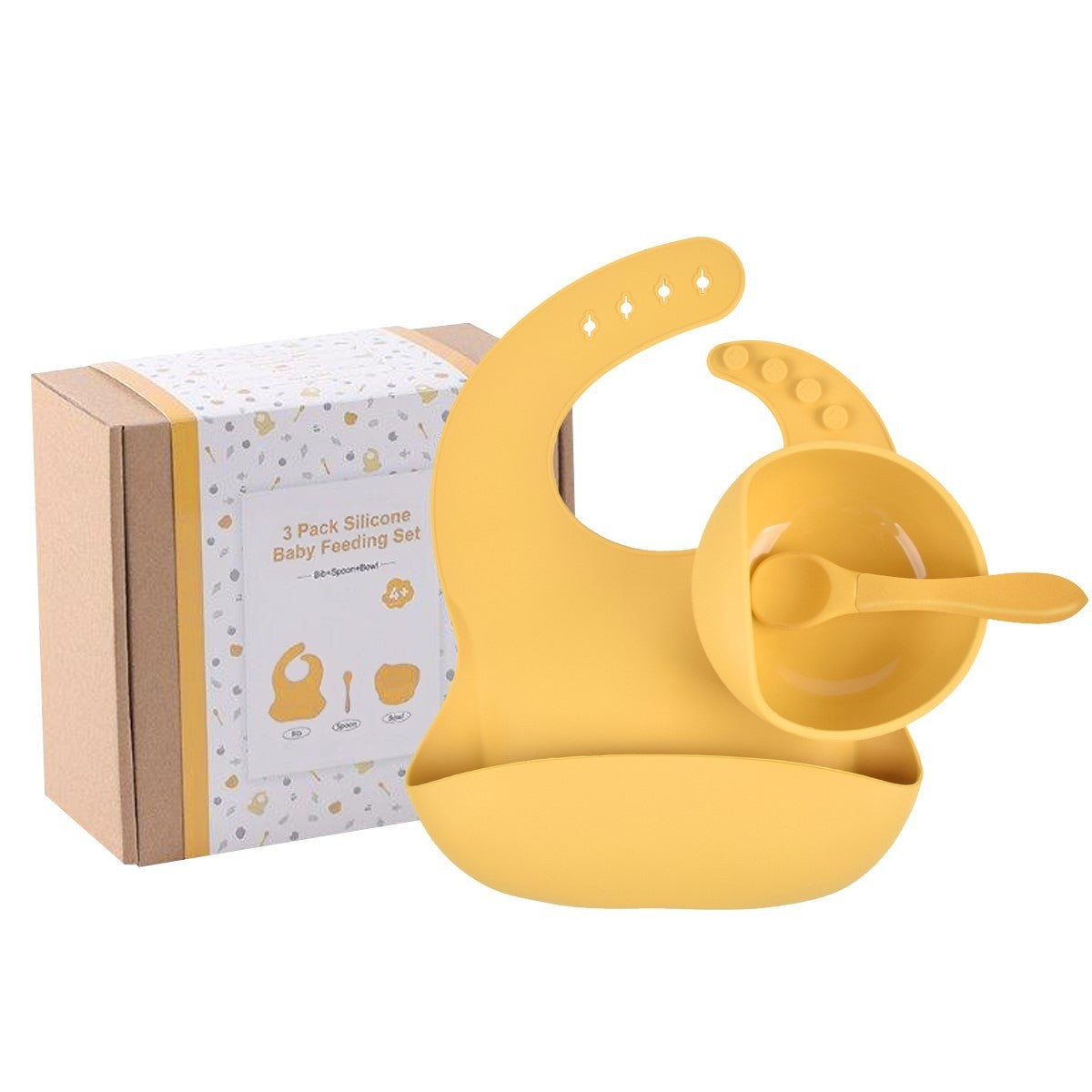 Mustard Silicone Feeding Set 3 Piece