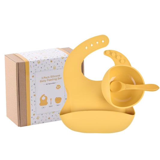 Mustard Silicone Feeding Set 3 Piece