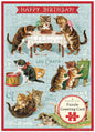 Cavallini & Co - Happy Birthday Cat's Play - Puzzle Birthday Card