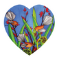 Jo May Ceramic 3D Textured Heart Wall Hanging - Fantails
