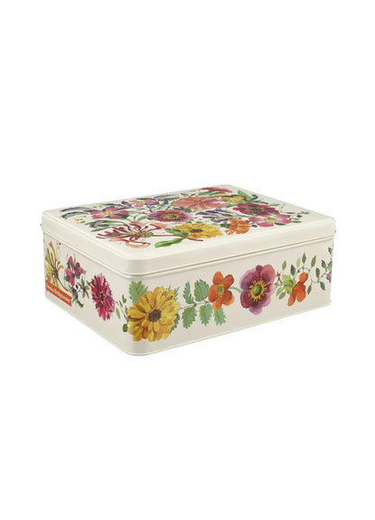 Garden Flowers Medium Shallow Tin