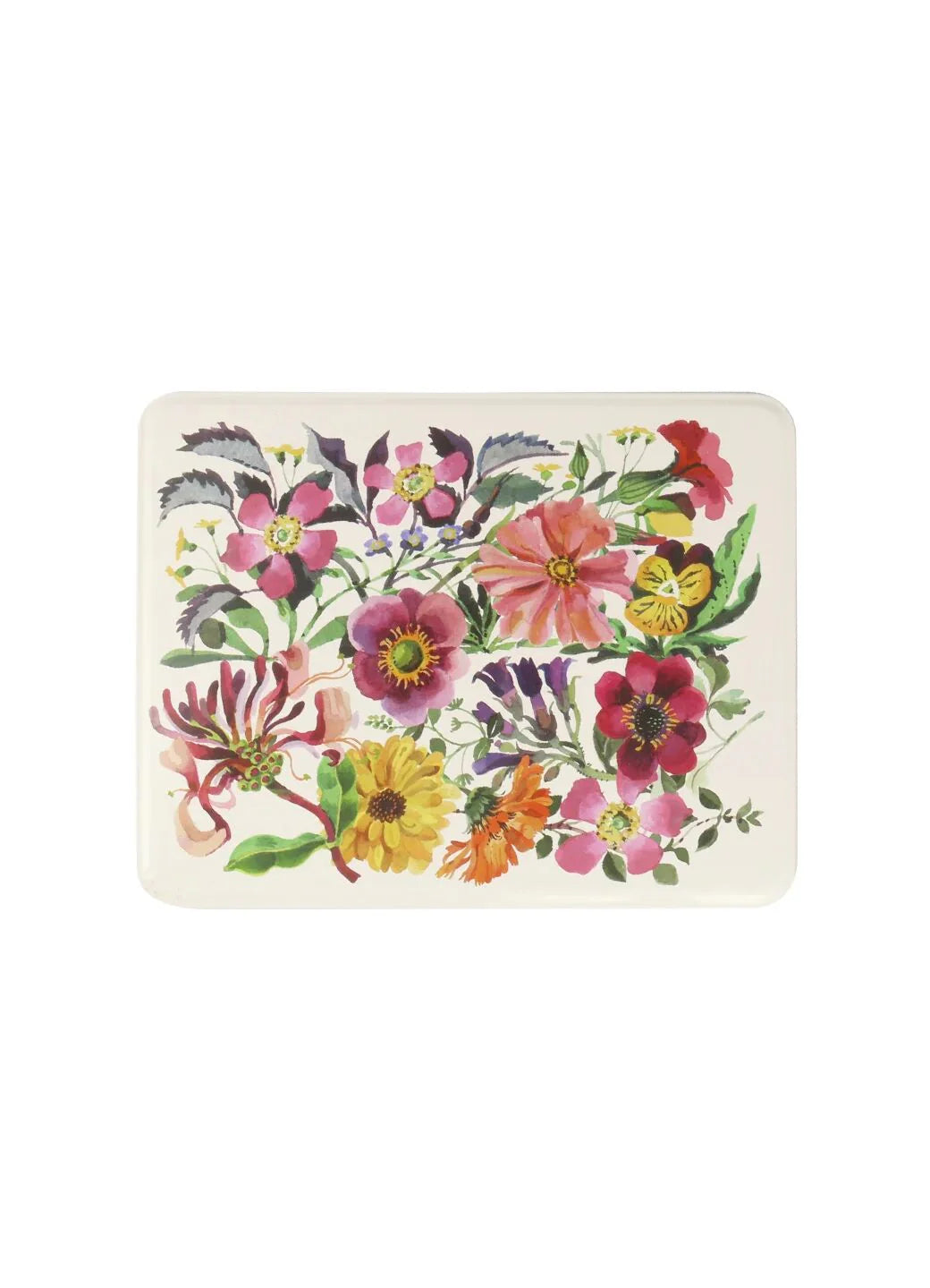 Garden Flowers Medium Shallow Tin