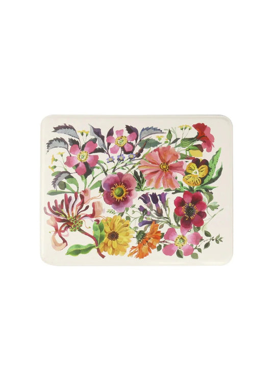 Garden Flowers Medium Shallow Tin