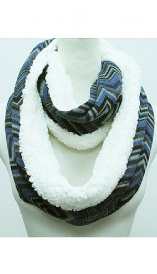 Blue & Grey Chevron Snood