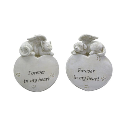 Memorial Cat & Dog On Heart