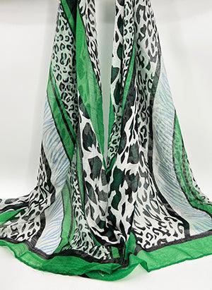 Green Animal Print Scarf