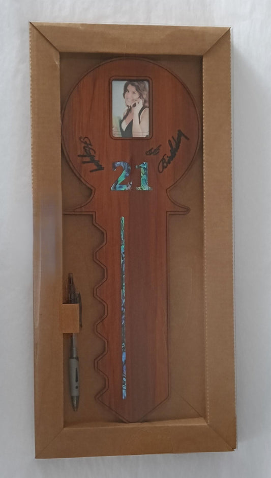 21st Key with Square Photo Frame